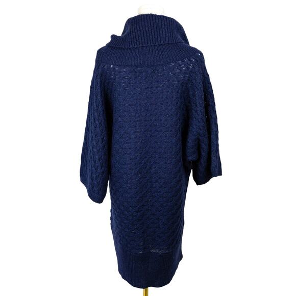 Old Navy XL Dress Sweater Cowl-Neck 3/4 Sleeves Blue - Picture 4 of 6